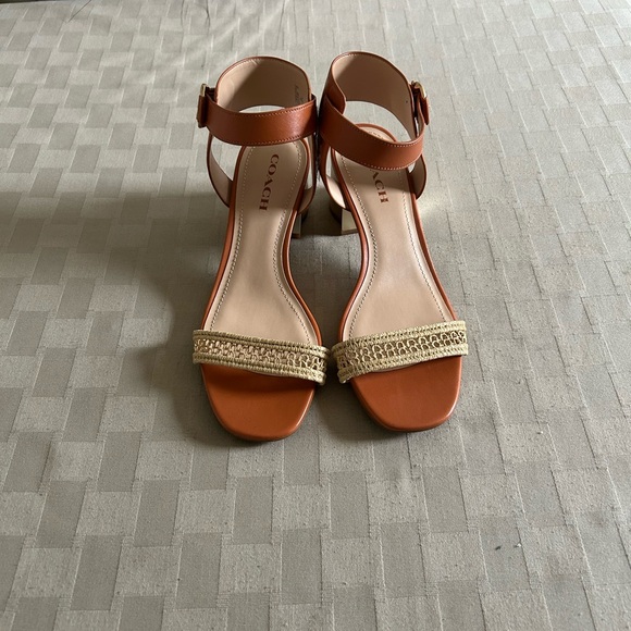 Coach Marci Leather Sandals in Hazelnut - Picture 4 of 16